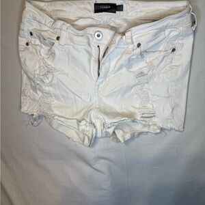 Torrid Ivory Distressed Jean Shorts